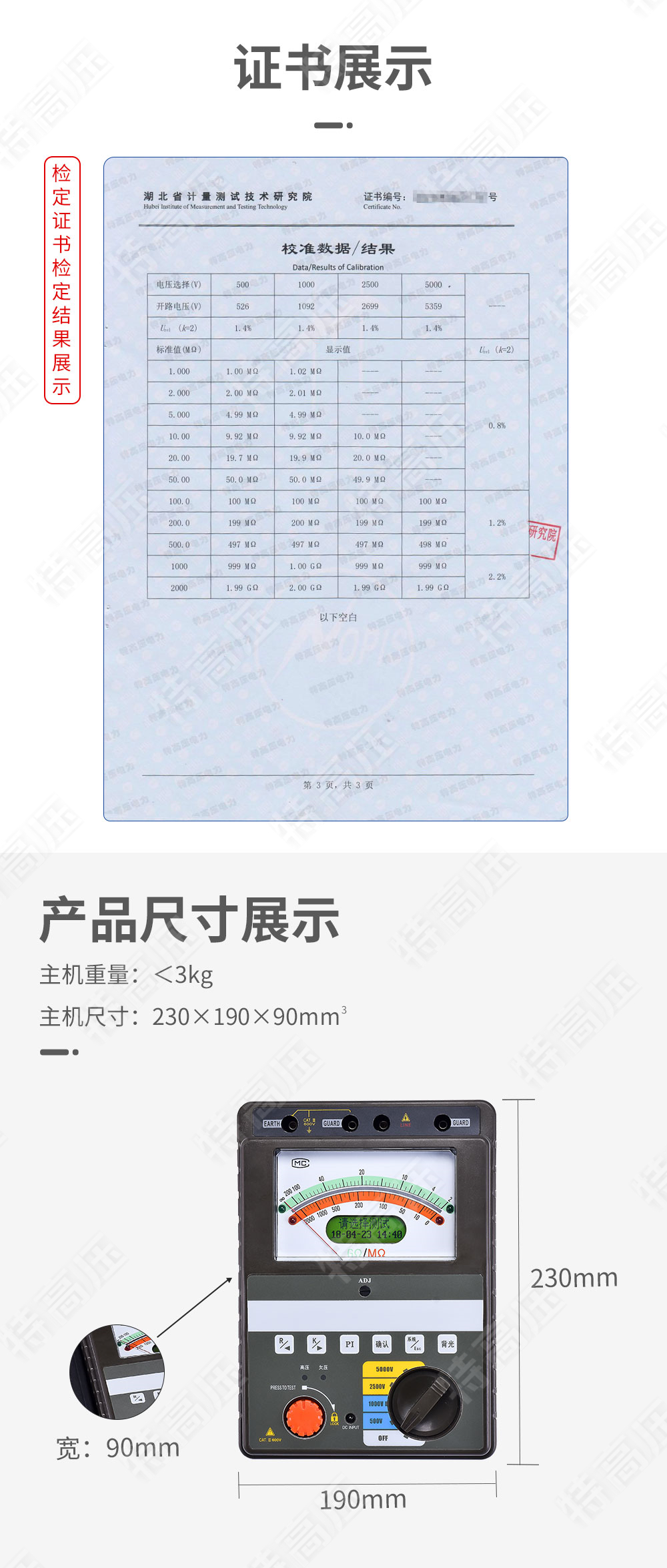 BC2010 智能雙顯絕緣電阻測試儀(四檔)(圖4) 絕緣電阻測試儀