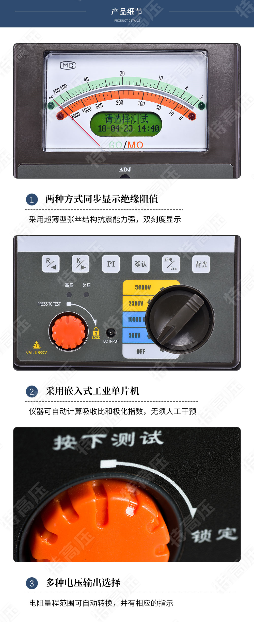BC2010 智能雙顯絕緣電阻測試儀(四檔)(圖5) 絕緣電阻測試儀